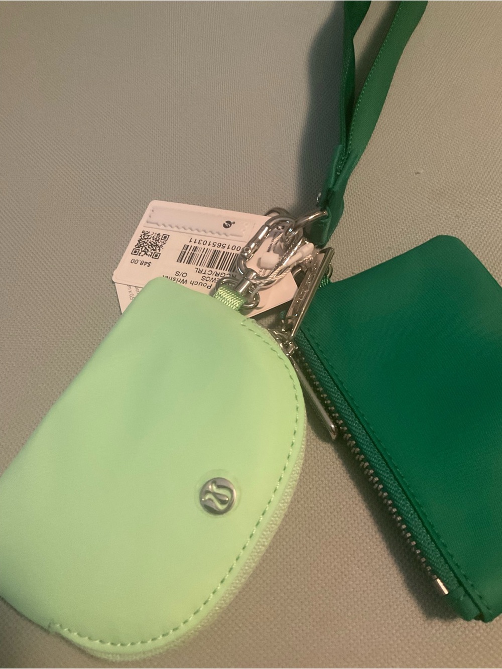 Lululemon Dual Pouch Wristlet - Mint & Kelly Green New